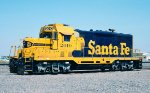 AT&SF, Santa Fe 2010 GP7u, at Dumas, Texas. May 13, 1996. 